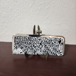 Elophina brand ladies black and white fabric purse wallet